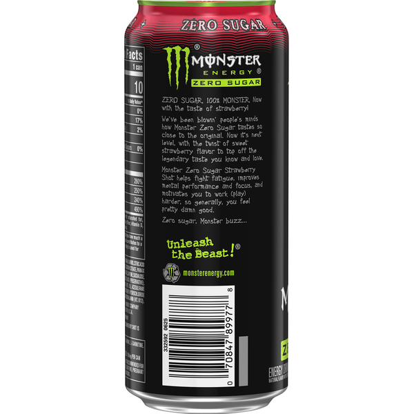 Monster Zero Sugar Strawberry Shot Energy Drink