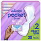 Always Pocket with FlexFoam Pads, Size 2, Heavy Flow, Wings