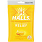 Halls Relief Honey Lemon Sugar Free Cough Drops 2.73 oz