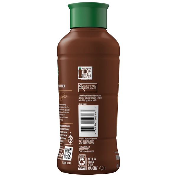 Starbucks Coffee Beverage, Premium, Black, Unsweet, Cold Brew