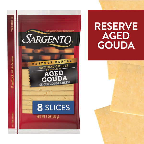 Sargento Reserve Series™ Natural Aged Gouda Sliced Cheese,  8 Slices