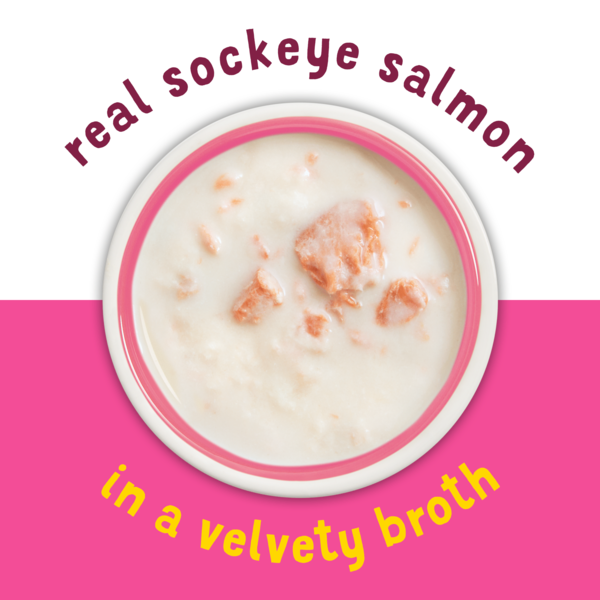 Purina Friskies Natural, Grain Free Wet Cat Food Complement, Lil' Soups With Sockeye Salmon in Chicken Broth