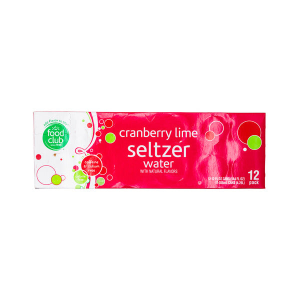 Food Club Cranberry Lime Seltzer Water