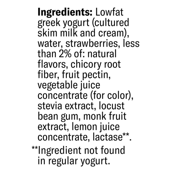 Chobani Zero Added Sugar Greek Yogurt Strawberries & Cream Protein Drink