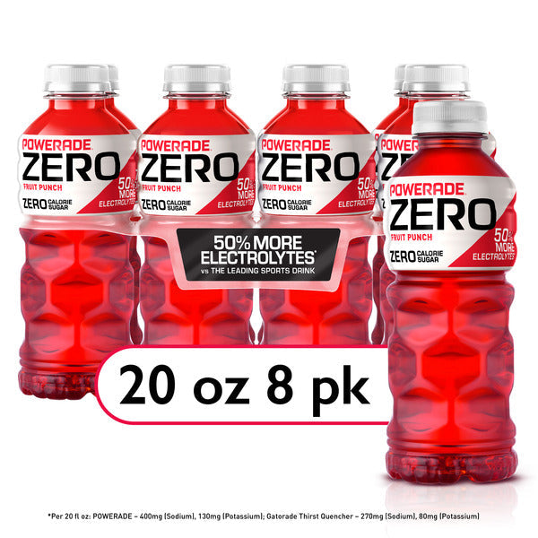 POWERADE Zero Fruit Punch Zero Sugar Sports Drink Bottles