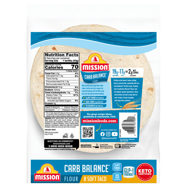 Mission Carb Balance Soft Taco Flour Tortillas