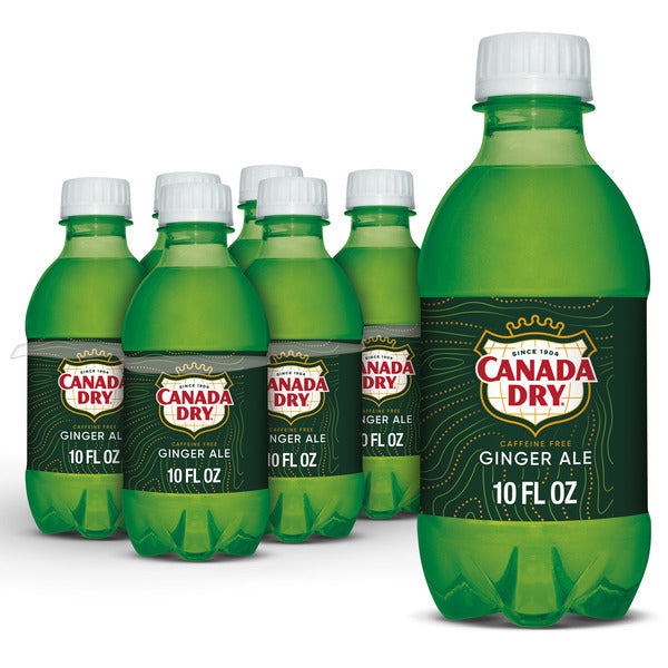 Canada Dry Ginger Ale Soda, 10 fl oz plastic bottles, 6 pack