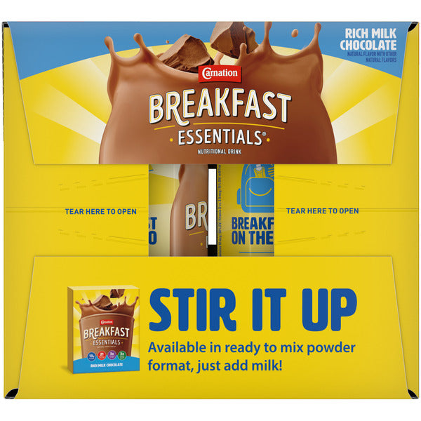 Carnation Breakfast Essentials Nutritional Drink, Rich Milk Chocolate, 12 Pack