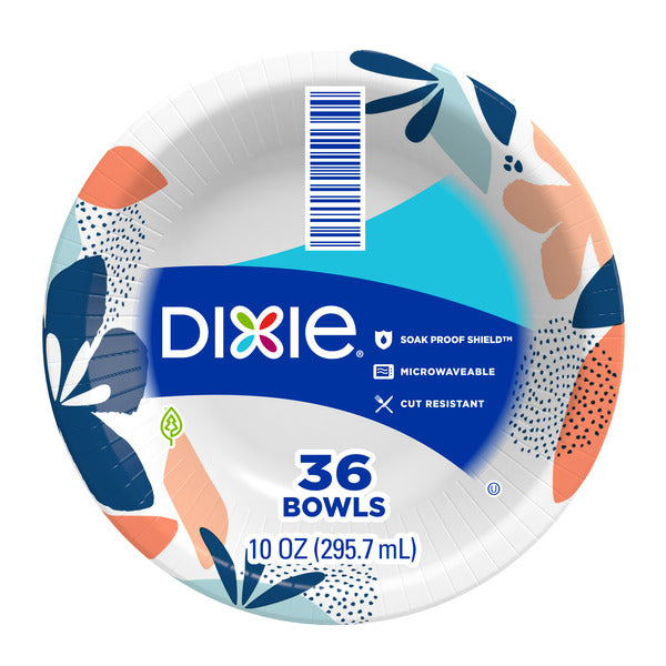 Dixie Paper Bowls, 10 oz Disposable Bowls (Design May Vary)