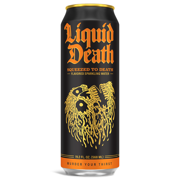 Liquid Death Flavored Sparkling Water, Squeezed to Death