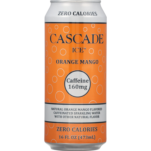 Cascade Ice Sparkling Water, Orange Mango, Caffeinated