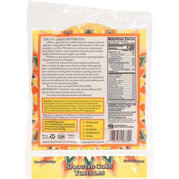 Food for Life Sprouted Corn Tortillas