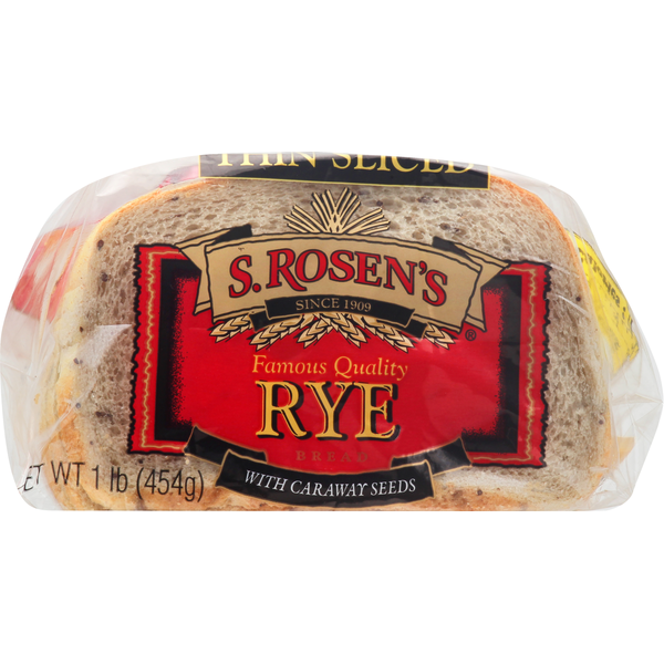 S. Rosen's Rye Bread, with Caraway Seeds, Deli Style, Thin Sliced