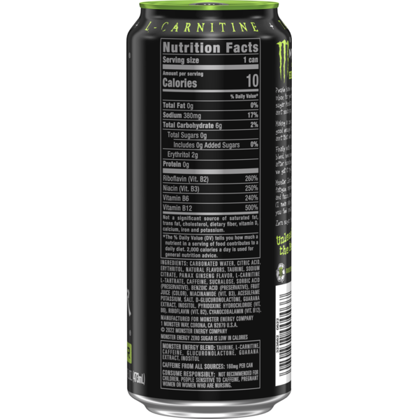 Monster Energy Zero Sugar Energy Drink, 4 Pack
