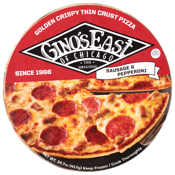 Gino's East Golden Crispy Thin Crust Sausage & Pepperoni Pizza