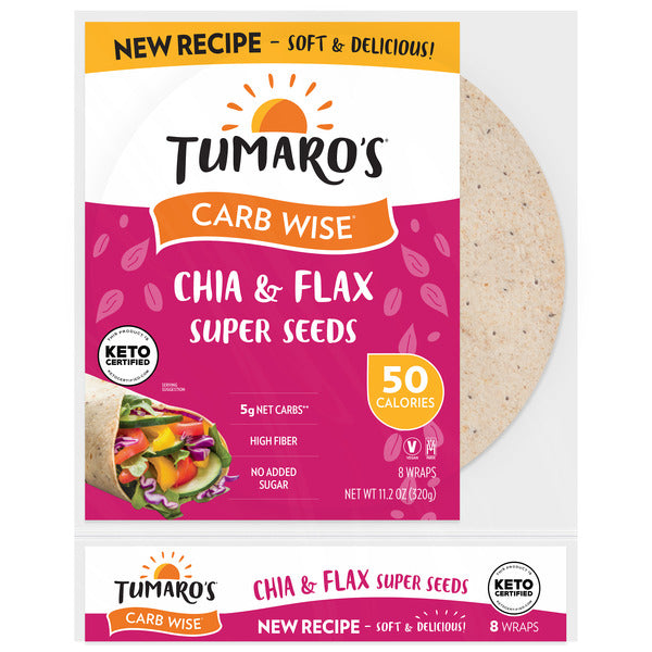 Tumaro's Chia & Flax Super Seeds Carb Wise Wraps