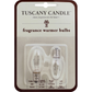 Tuscany Candle Warmer Bulbs, Fragrance, Candelabra, 15 Watts