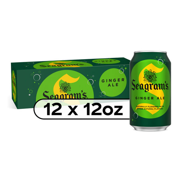 Seagram's Ginger Ale Soda Soft Drinks Fridge Pack Cans