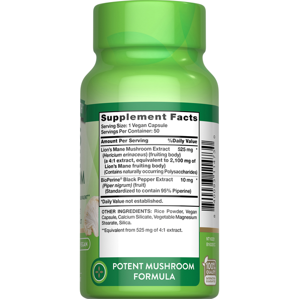Nature's Truth Lions Mane Veggie Capsules