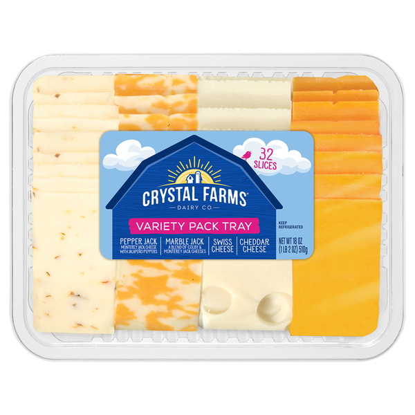 Crystal Farms Cheese, Assorted, Variety Pack Tray