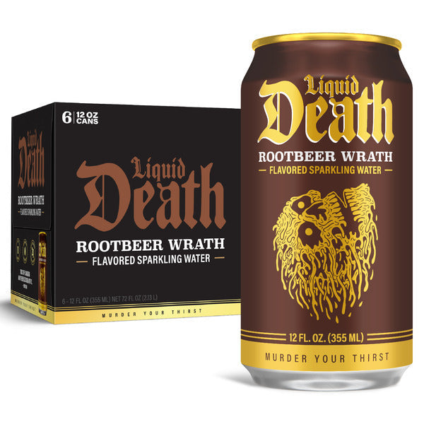 Liquid Death Soda-Flavored Sparkling Water, Rootbeer Wrath