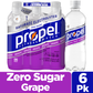 Propel Zero Calories Grape Flavored Water Beverage 6 Pack Plastic Bottles