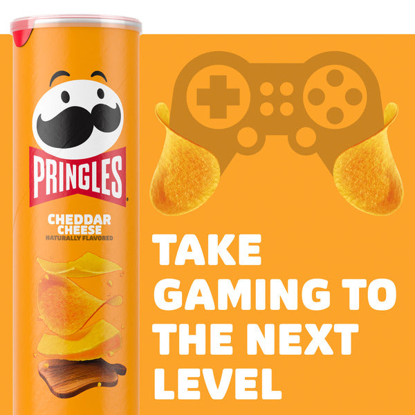 Pringles Cheddar Cheese Potato Crisps Chips, Lunch Snacks, 5.5 oz