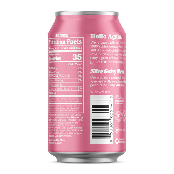 Slice Strawberry Healthy Soda
