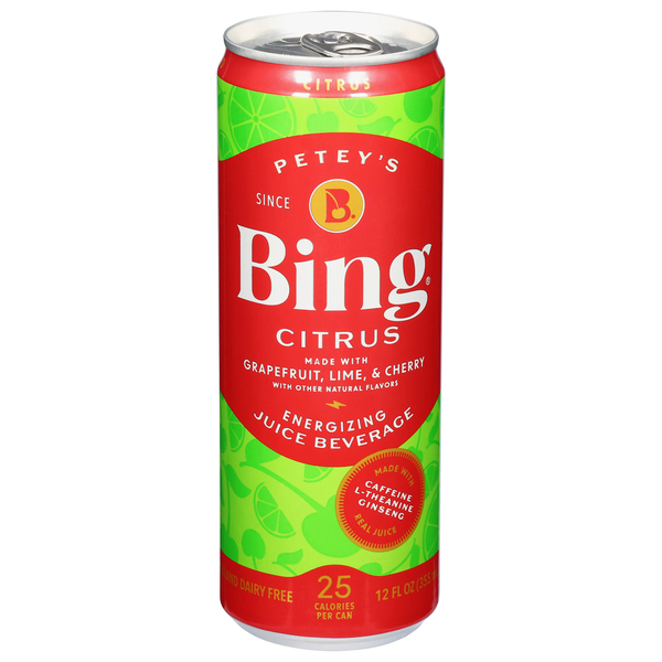 Petey's BING Juice Beverage, Citrus, Energizing