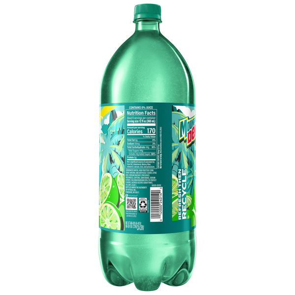 Mountain Dew Baja Blast Dew Tropical Lime Flavor 2 Liter