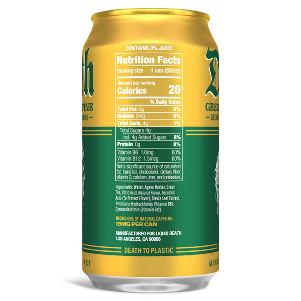 Liquid Death Iced Green Tea, Green Guillotine