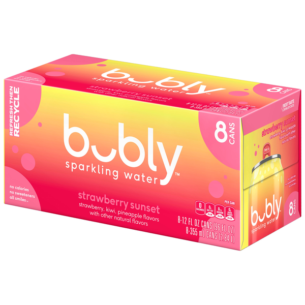 bubly Sparkling Water, Strawberry Sunset