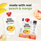 Too Good & Co. Peach Mango Yogurt-Cultured Ultra-Filtered Milk Pouches, Portable Kids Snacks Made with Real Fruit, 3.5 oz, 4 Count
