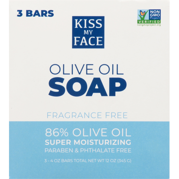 Kiss My Face Olive Oil Soap, Fragrance Free