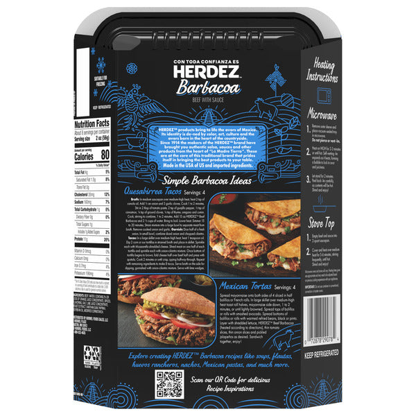 HERDEZ Fully Cooked Entree Beef Barbacoa, 15 OZ