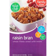 Food Club Cereal, Raisin Bran, Family Size️