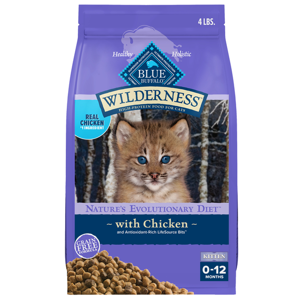 Blue Buffalo Wilderness High Protein, Natural Kitten Dry Cat Food, Chicken