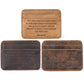 Distressed Leather Card Holder Wallet (Bob Marley Quote) | 3 Colors
