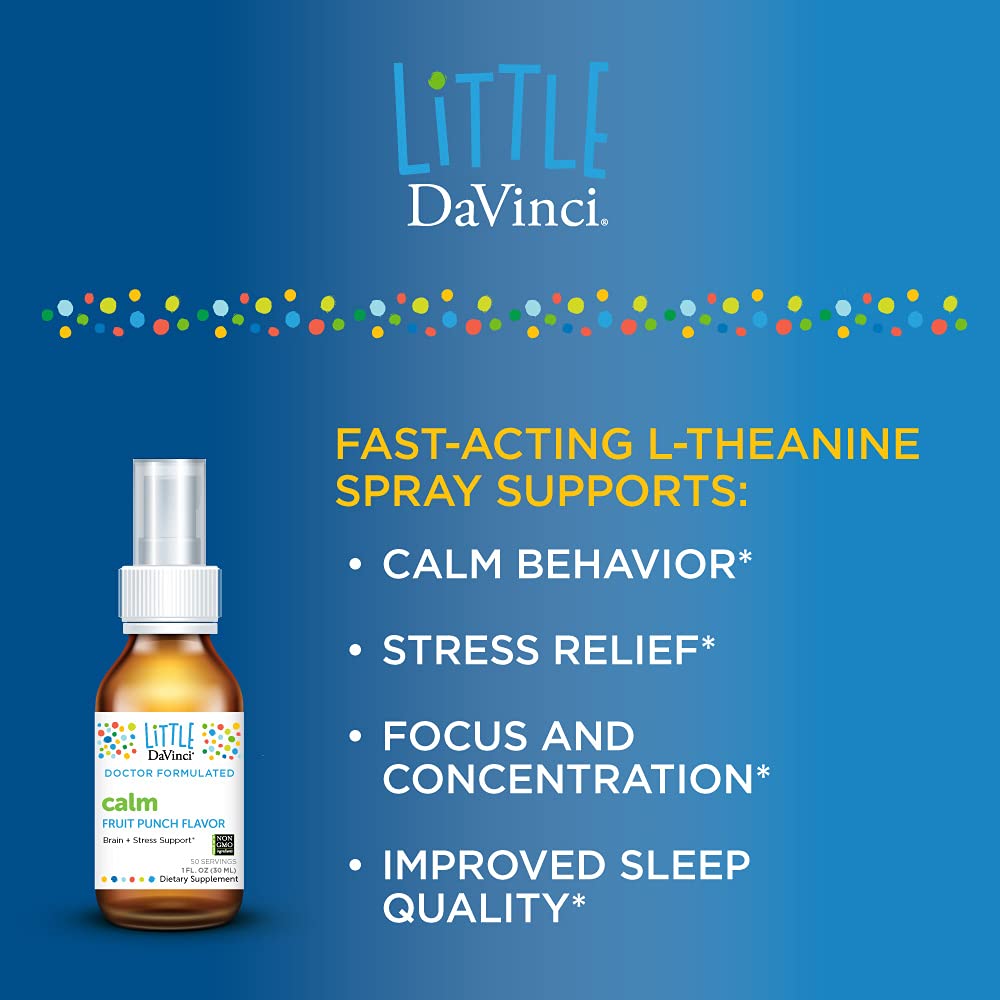 Little DaVinci Calm - Calming Supplement for Kids - Fruit Punch Flavor - 30 ml