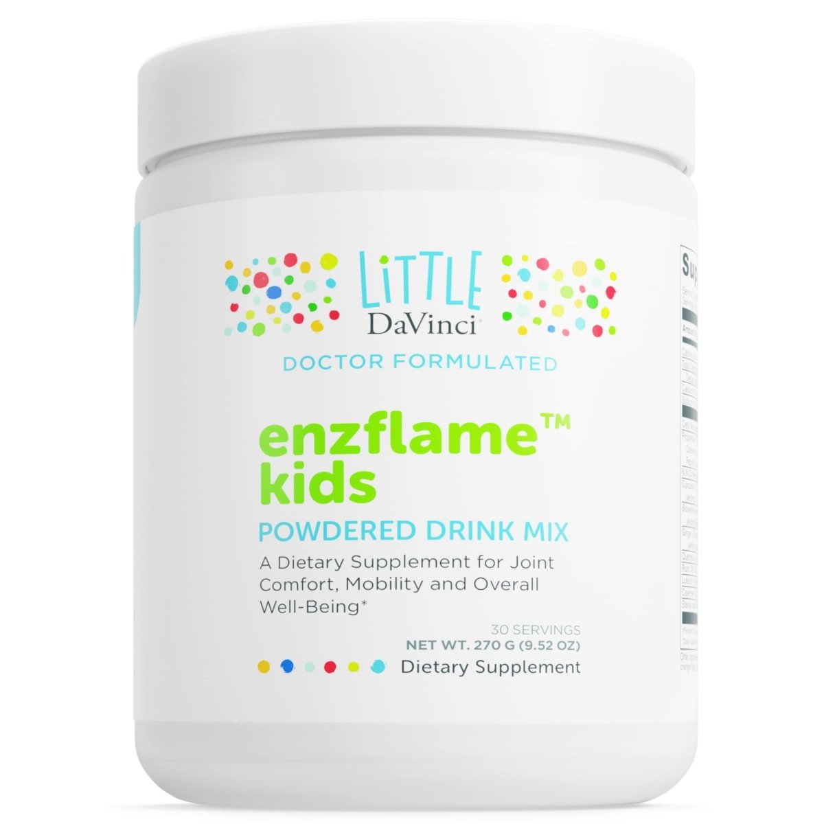 Little DaVinci Enzflame Kids - Powder Drink Mix Supplement to Support Muscle and Joint Comfort, Mobility and Immune Health - Orange Flavor - 30 Servings