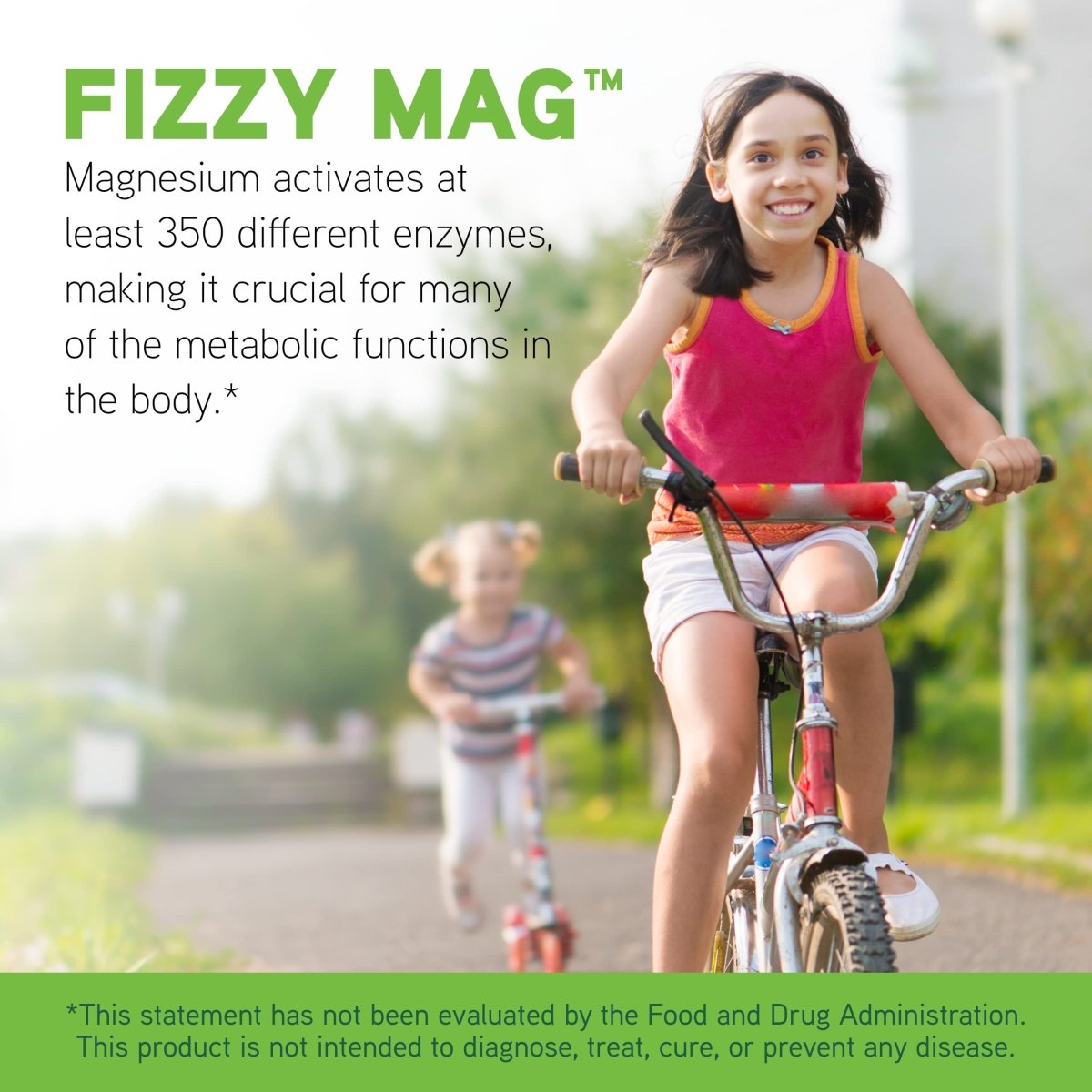 Little DaVinci Fizzy Mag - Effervescent Magnesium Supplement for Kids to Support Brain Health, Relaxation and Behavior - Lemon Lime Flavor - 516 g, 75 Servings