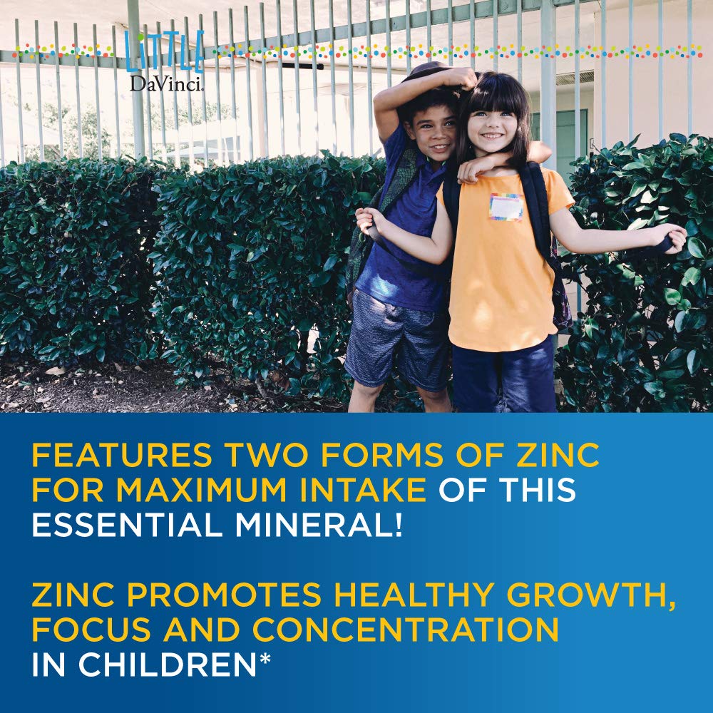 Little DaVinci Immuni-z - Kids Zinc Lozenge to Support Immune Health, Throat Tissue, Brain Health and Development, Sleep and Focus - Lemon Flavor - 60 Lozenges