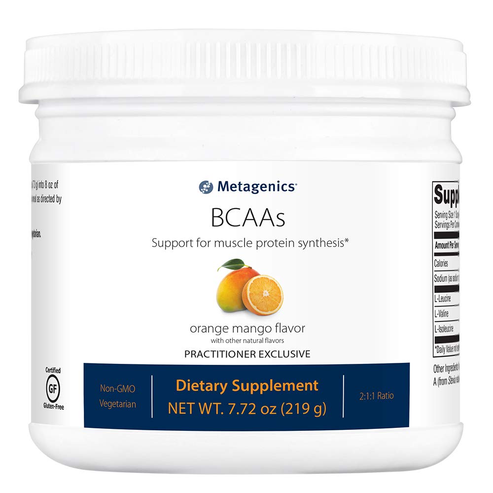 Metagenics BCAAs Powder 7.72 oz (219 g), Orange Mango Flavor, 30 Servings