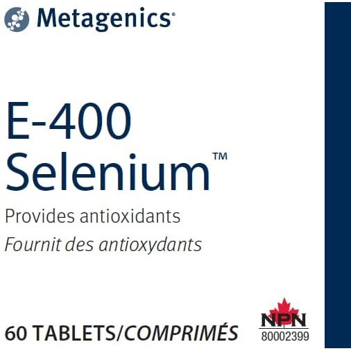 Metagenics E-400 Selenium, Antioxidant Supplement with Vitamin E to Help Support Cellular Health - 60 Tablets, 2 Month Supply