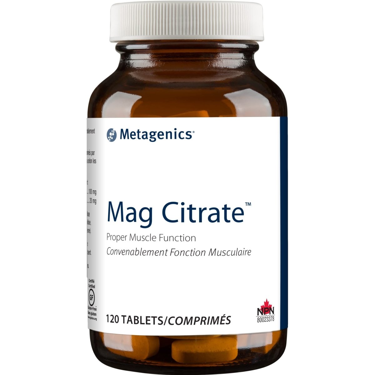 Metagenics Mag Citrate, Magnesium Citrate Supplement with Calcium to Help Support Healthy Muscle Function - 30 Servings