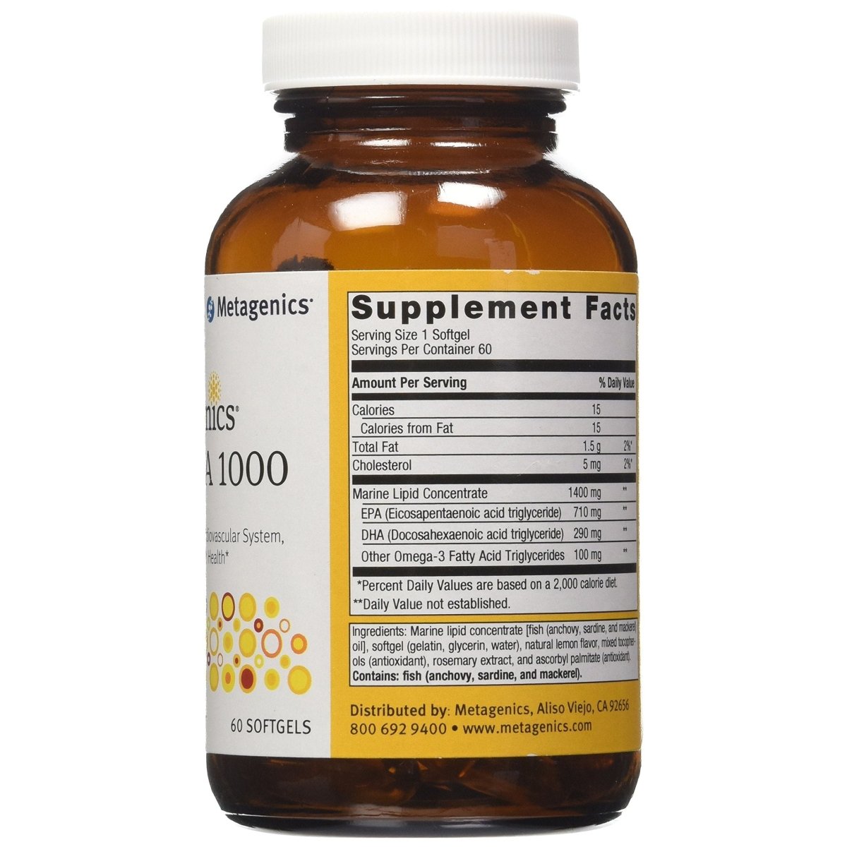 Metagenics OmegaGenics EPA-DHA 1000 Dietary Supplement, 60 Count