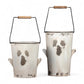 White Metal Ghost Bucket with Handle | 2 Sizes