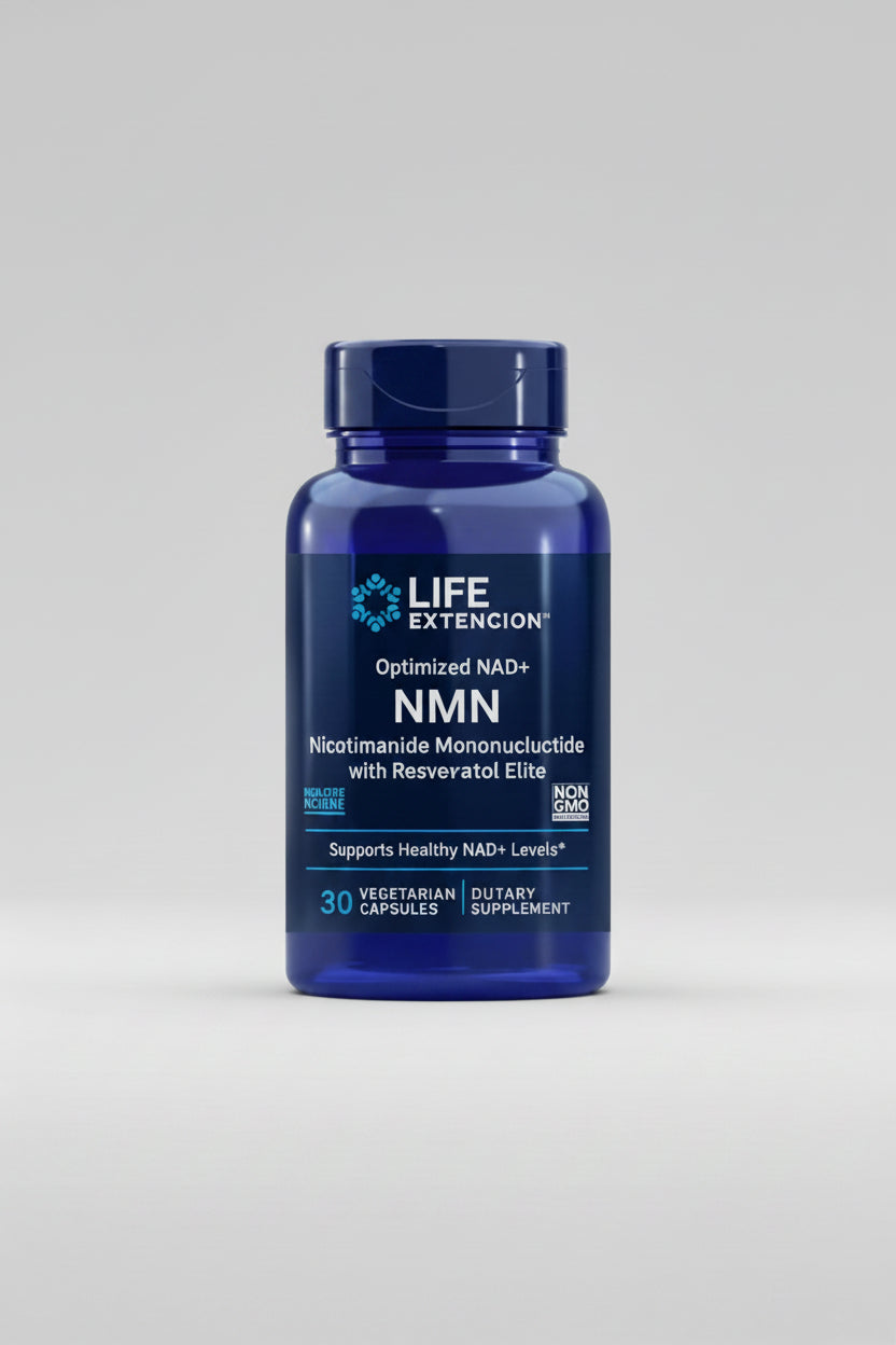 Optimized NAD+ NMN 300mg with Resveratrol Elite™ – 30 Veggie Caps | Cellular Aging Support | Life Extension
