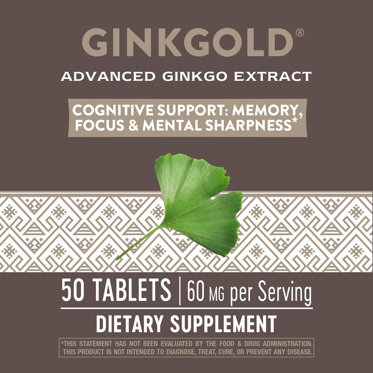 Nature's Way Advanced Ginkgold Extract - Cognitive and Memory Support - 50 Tablets
