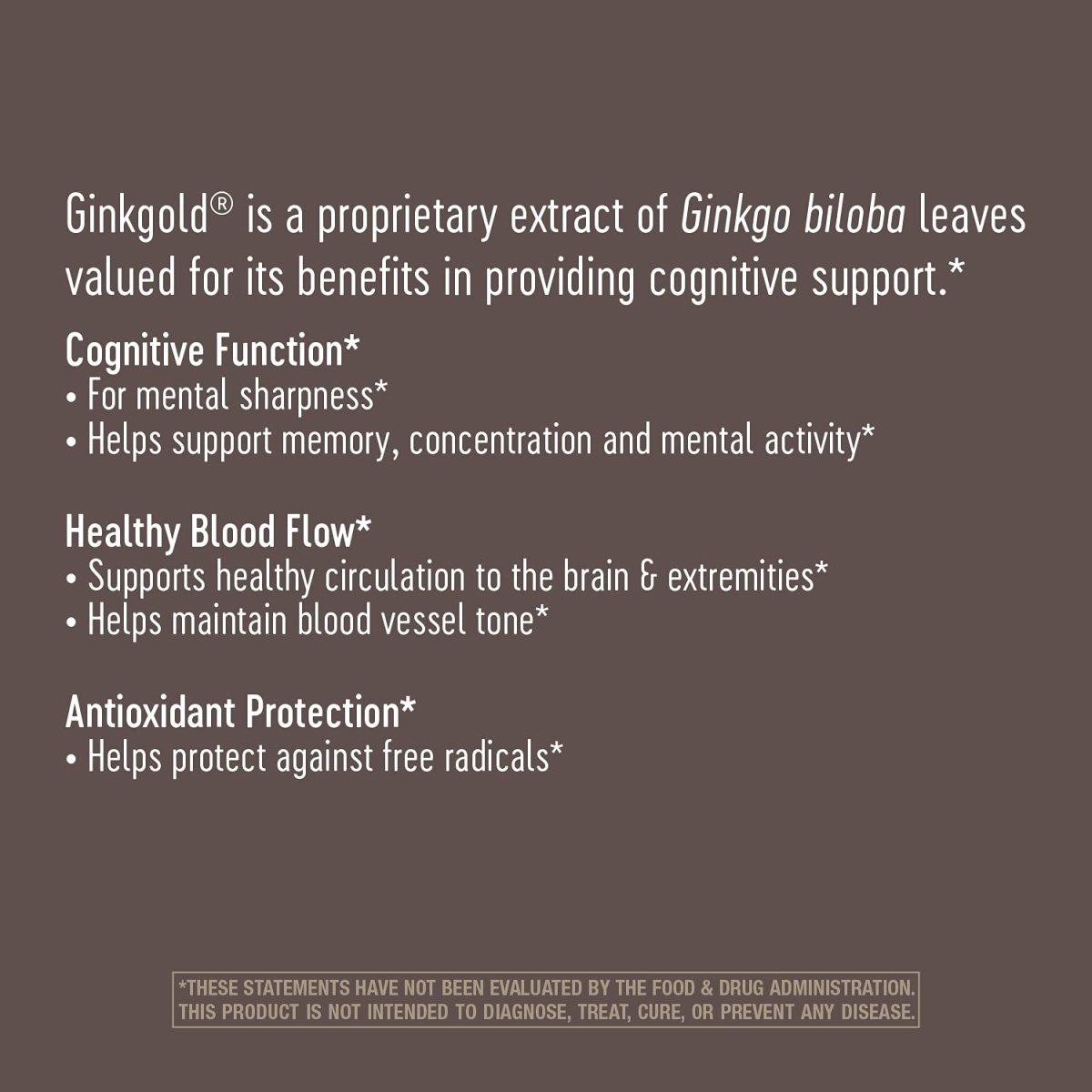 Nature's Way Advanced Ginkgold Extract - Cognitive and Memory Support - 50 Tablets